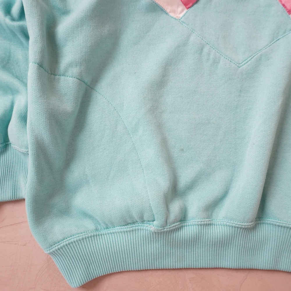Bold Spirit Vintage 90s Colorblock Quarter Zip Pullover Teal Purple Pink Large - Picture 7 of 7